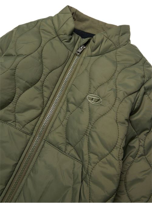 Piumino neonato Diesel Jonionb verde trapuntato con logo Oval D DIESEL KIDS | K00833KXBS2K511